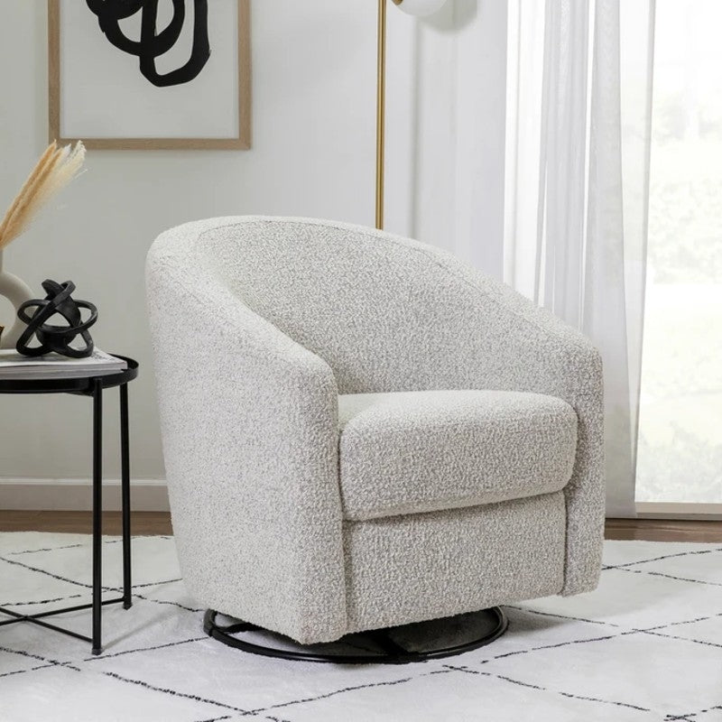 Babyletto Madison Swivel Glider - Black White Boucle