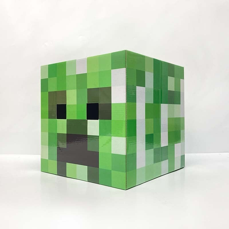 Pixel Art Toy Creeper Cardboard Head