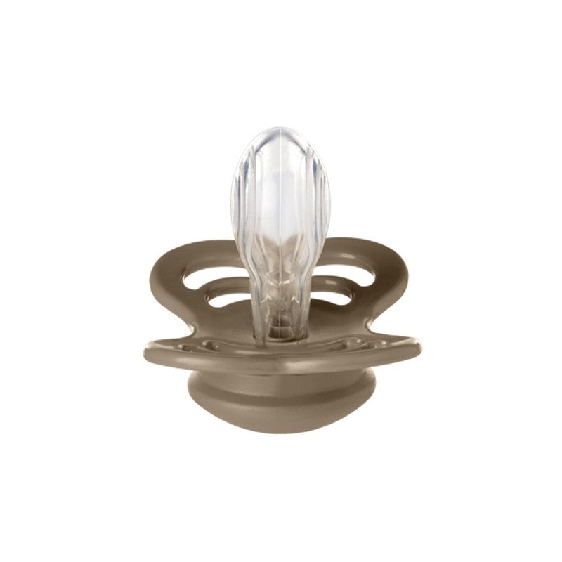 BIBS Supreme Symmetrical Silicone Pacifier - Vanilla/Dark Oak (2-Pack)