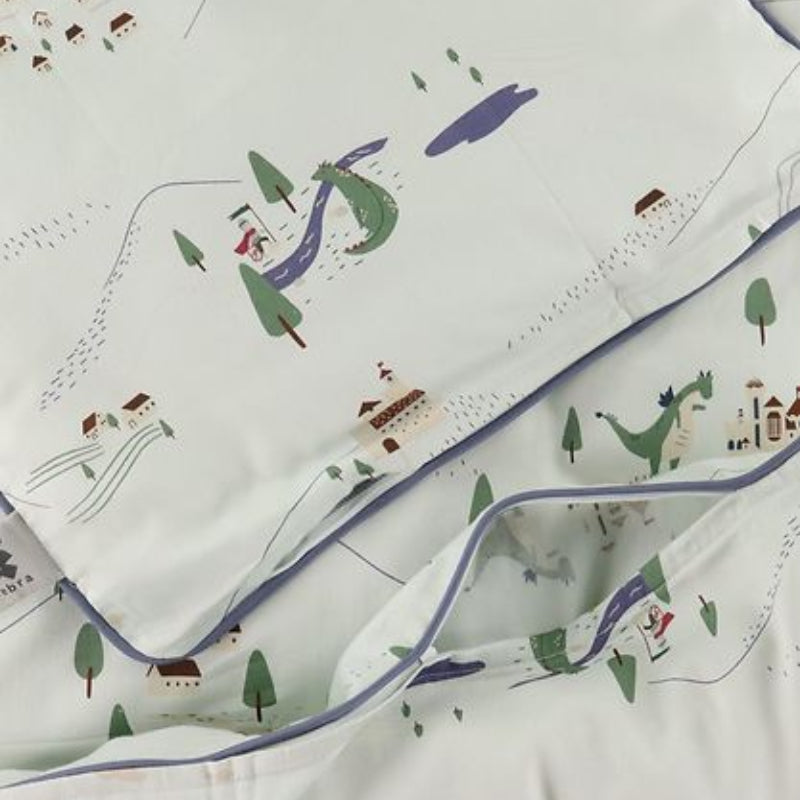 Sebra Interior Junior Bed Linen (Duvet 100x140cm / Pillow 40x45cm) - Dragon Tales