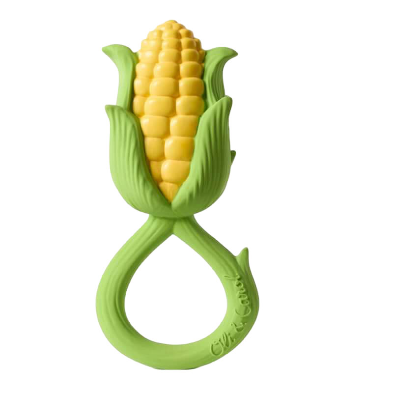 Oli&Carol 2-in-1 Teether & Rattle Toy - Corn