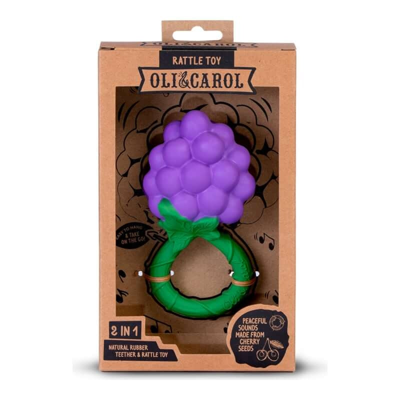 Oli&Carol 2-in-1 Teether & Rattle Toy - Grape