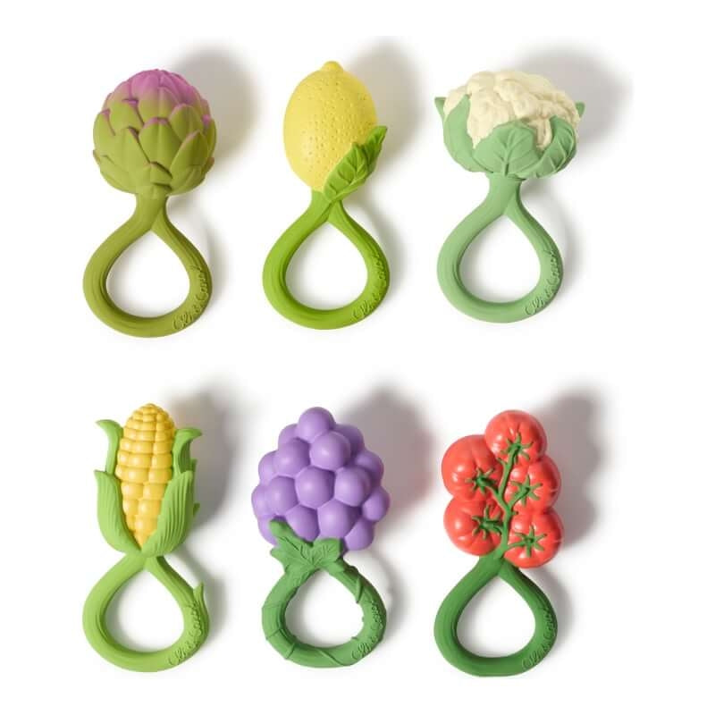Oli&Carol 2-in-1 Teether & Rattle Toy - Grape