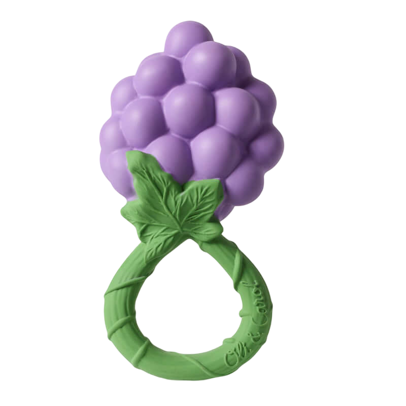 Oli&Carol 2-in-1 Teether & Rattle Toy - Grape