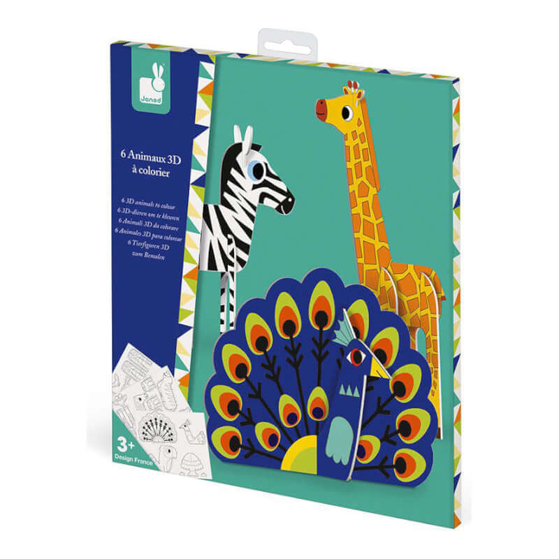 Janod 3D Animals To Color