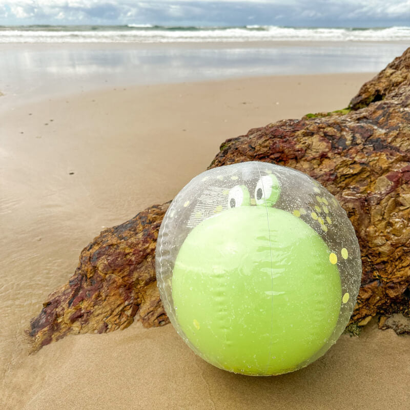 SUNNYLiFE 3D Inflatable Beach Ball - Cookie the Croc Khaki