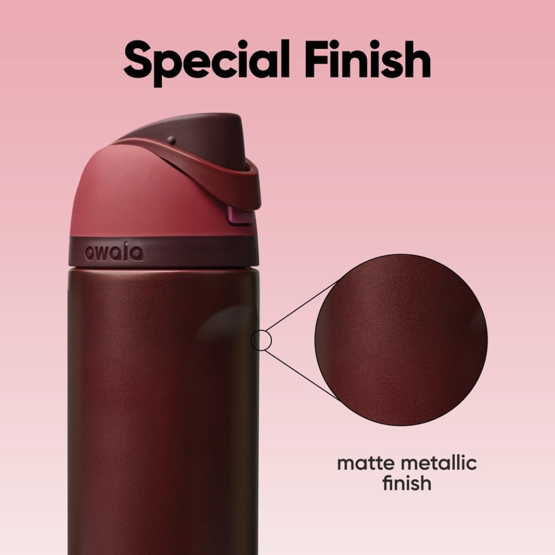 Owala FreeSip® Stainless Steel Insulated Bottle 24oz/700ml - Black Cherry