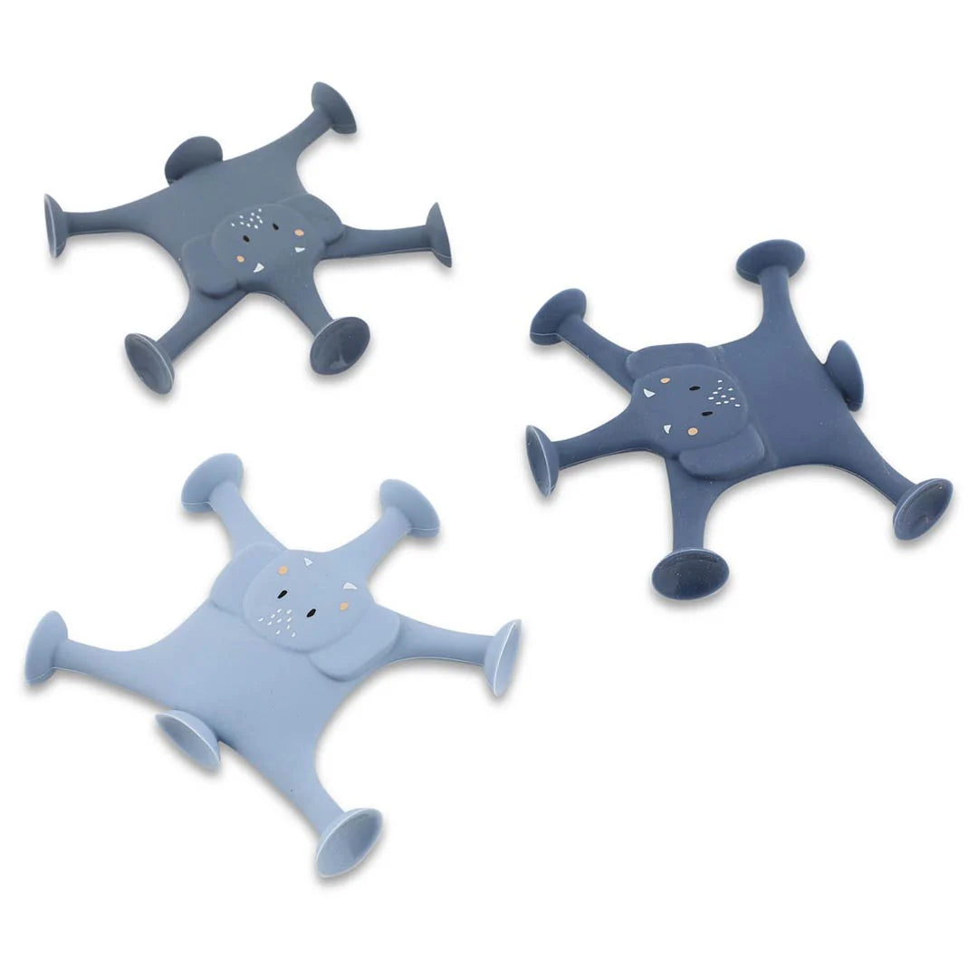 Trixie Animal suction game - 3pcs - Mrs. Elephants family blue