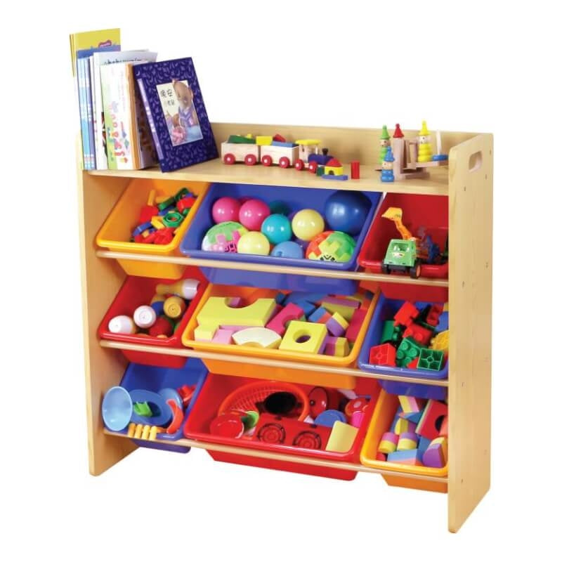 Baby Star x Delsun 9 Toy Storage Organiser with Shelf - Rainbow