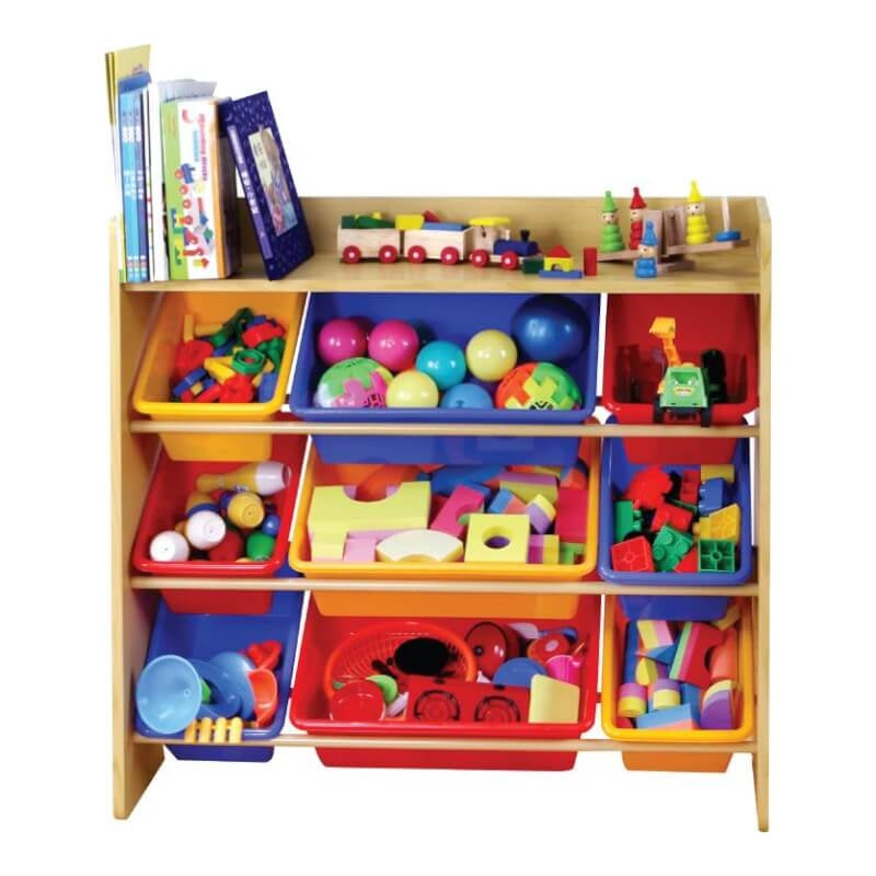 Baby Star x Delsun 9 Toy Storage Organiser with Shelf - Rainbow