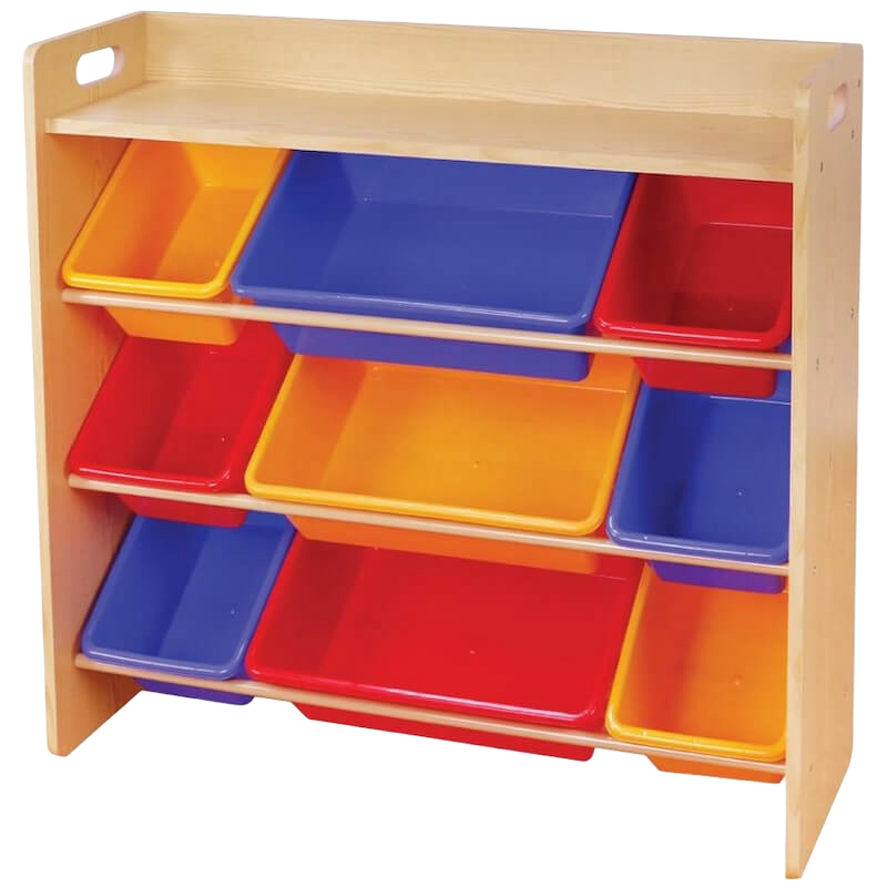Baby Star x Delsun 9 Toy Storage Organiser with Shelf - Rainbow