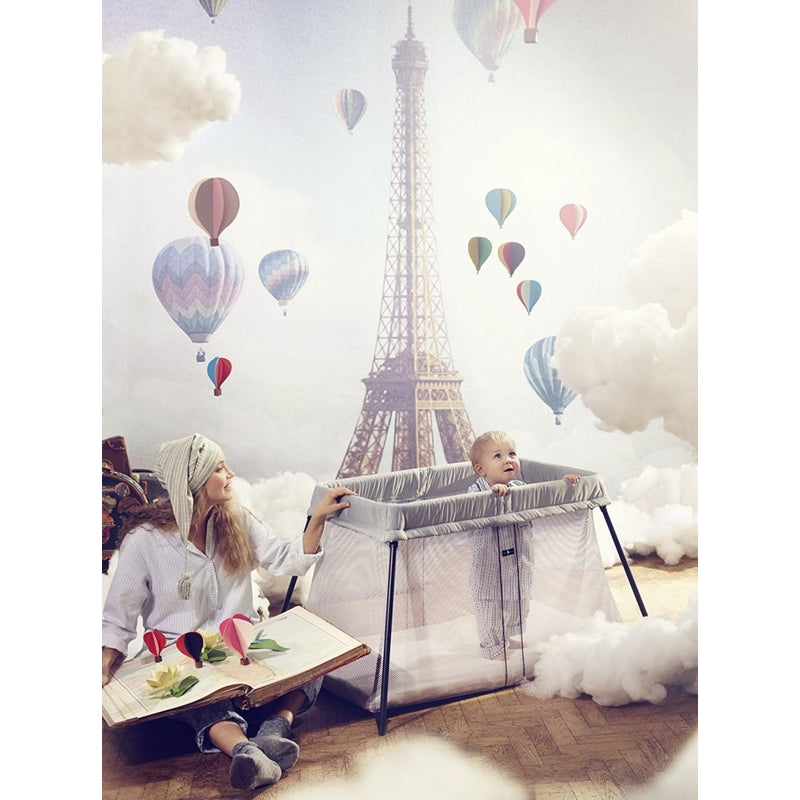 BabyBjorn 旅行嬰兒床輕便款 - 銀色,網狀