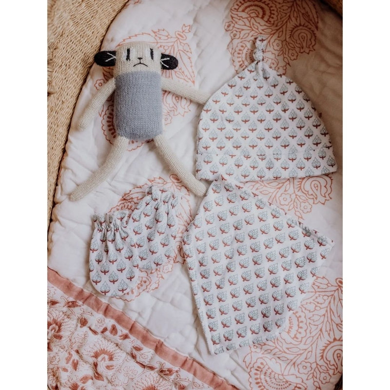 Malabar Baby Organic Cotton Bandana Bib, Mitten, Hat Set - Miami