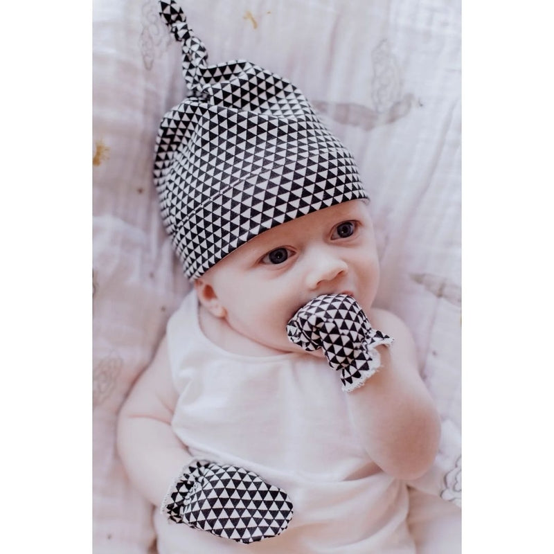 Malabar Baby Organic Cotton Bandana Bib, Mitten, Hat Set - Greenwich