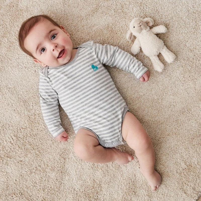 Love to Dream Long Sleeve Bodysuit - Stripe Grey - 1.0 Tog