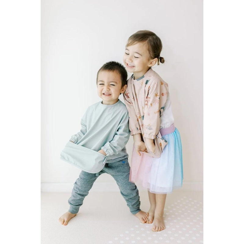 Milk It Baby Sleeved Bib - Seaform Green