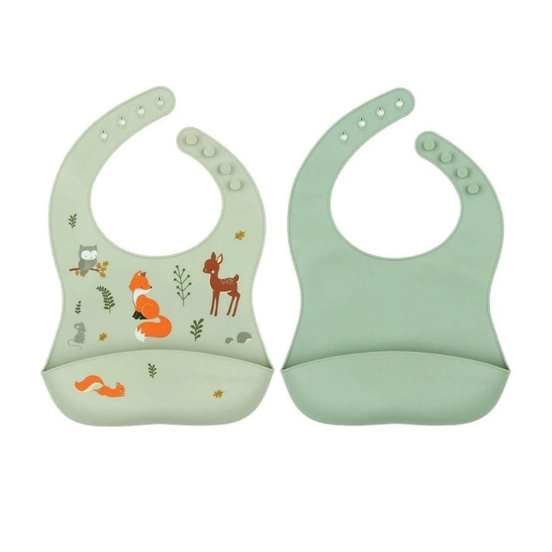 A Little Lovely Company Silicone Bibs Set of 2 - Forest Friends