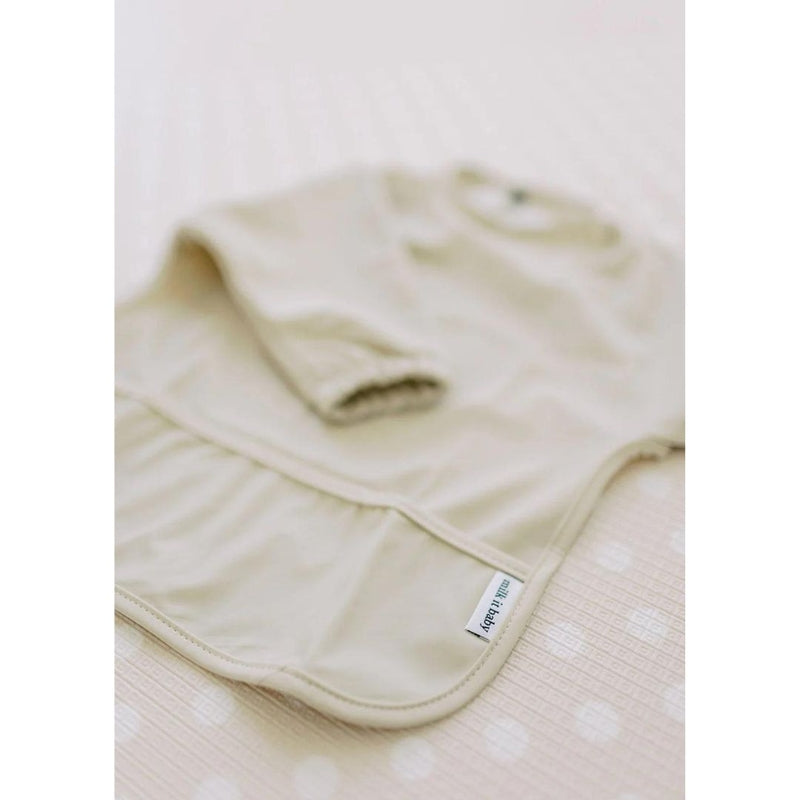 Milk It Baby Sleeved Bib - Safari Beige