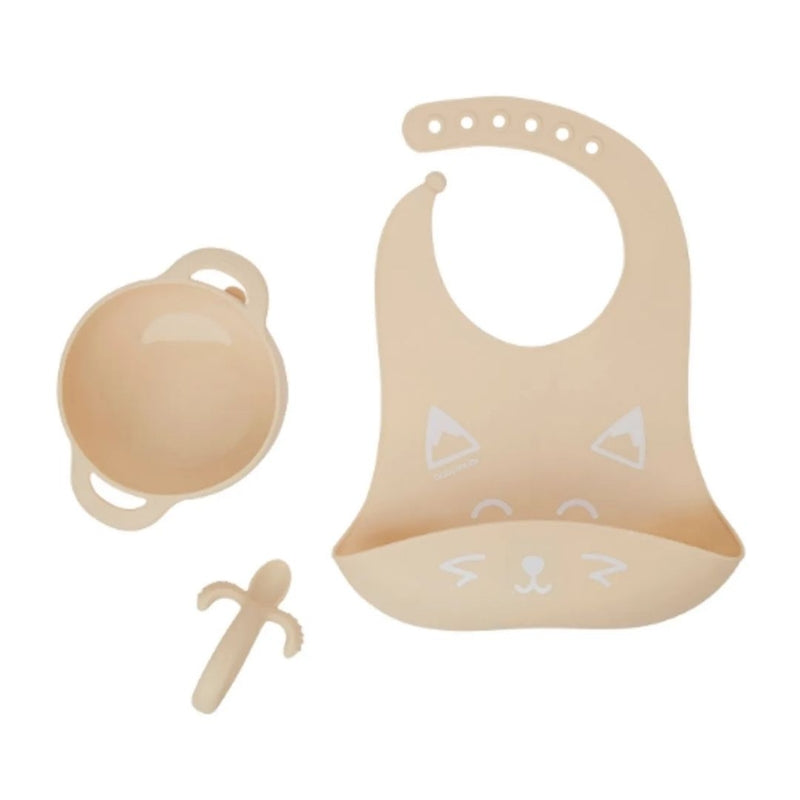 Babymoov First ISY 3-Piece Silicone Bowl, Spoon & Bib Baby Weaning Set