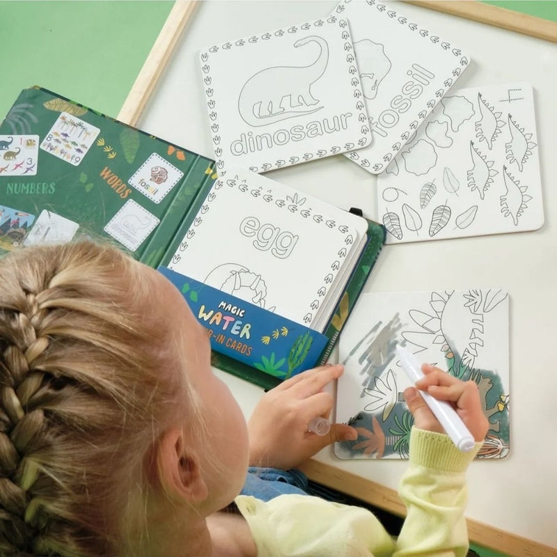 Floss & Rock Magic Water Colour-In Cards - Dinosaur
