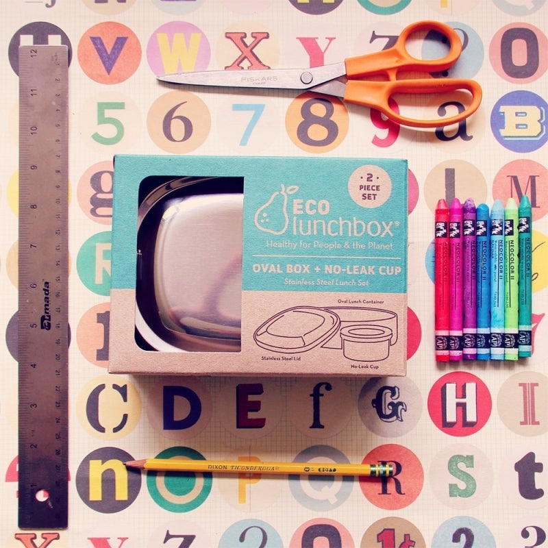 ECOlunchbox Oval & No-Leak Cup (2-Piece Set)