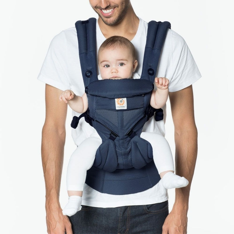 Ergobaby Omni Classic Mesh Baby Carrier + Drool Bib with Embroidery