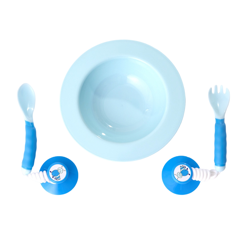 Ezee-Reach Stay-Put Cutlery+Bowl - Blue Car