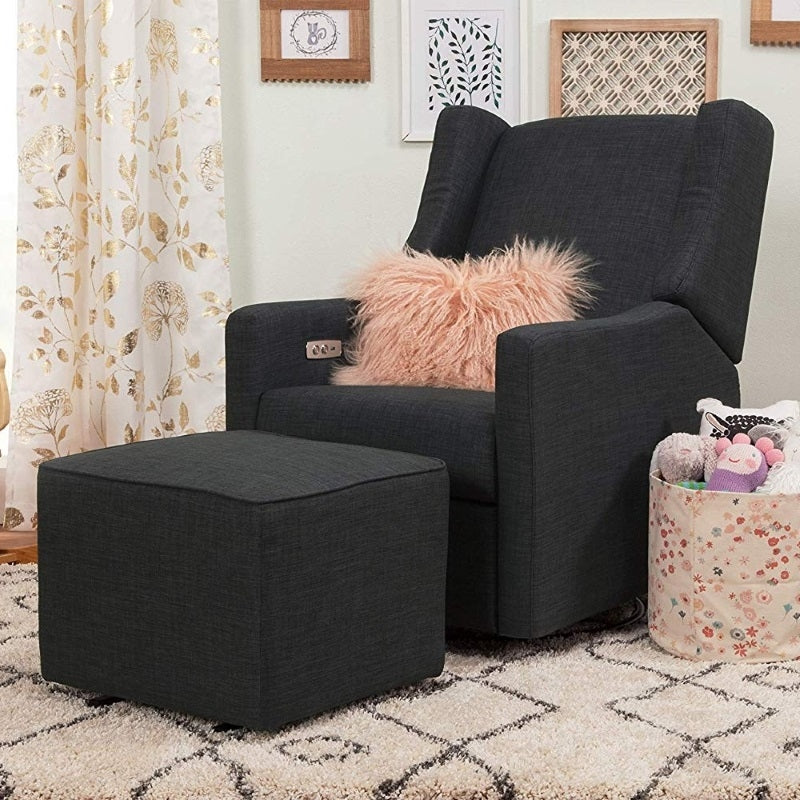 Babyletto Kiwi Gliding Ottoman - Coal Grey