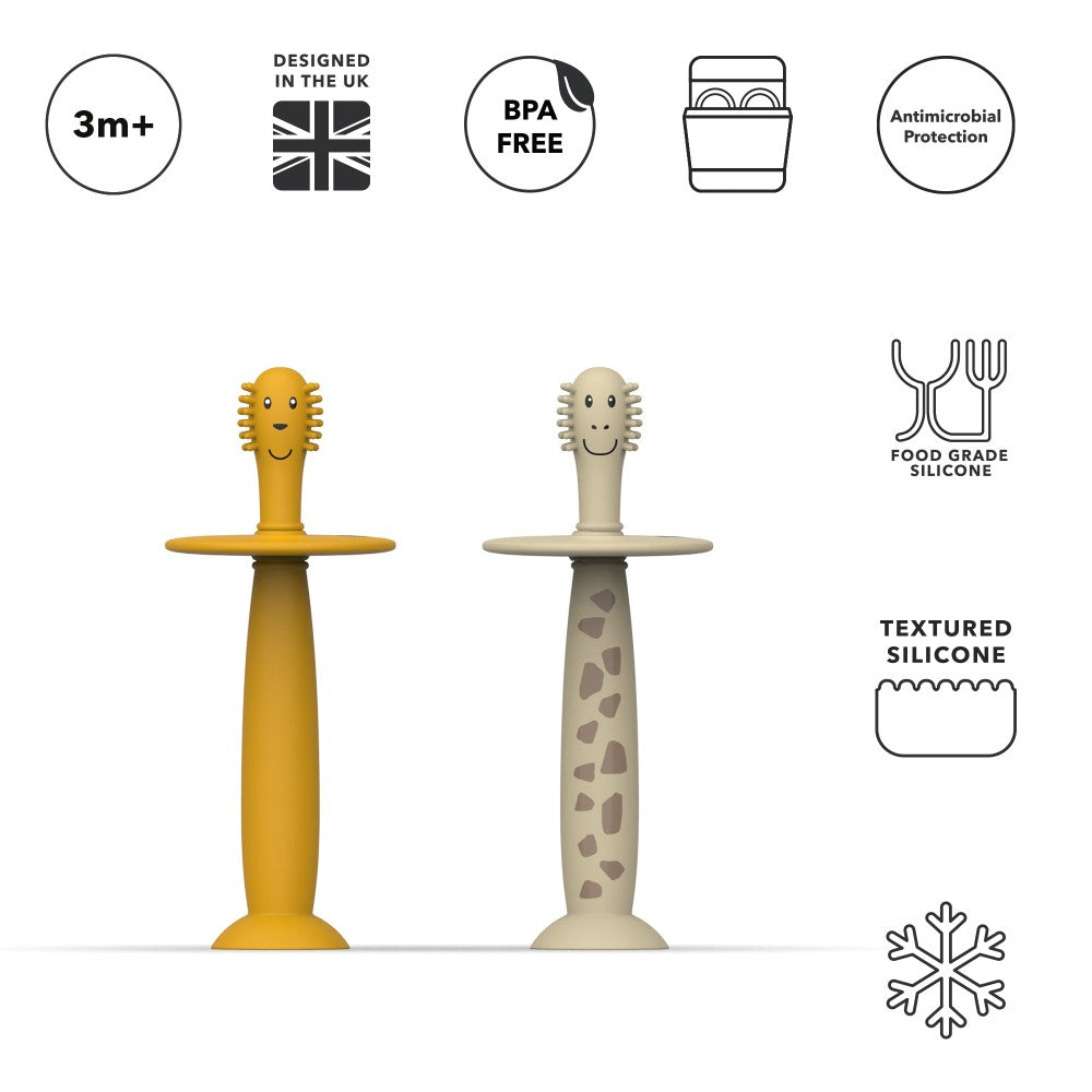 Matchstick Monkey Toothbrush With Stopper - Lion & Giraffe Matchstick Monkey