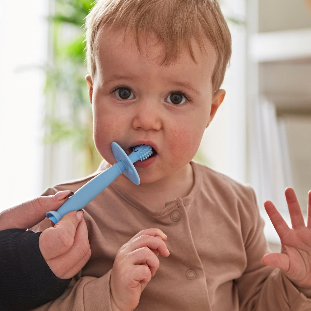 Matchstick Monkey Toothbrush With Stopper - Mint Green & Light Blue Matchstick Monkey