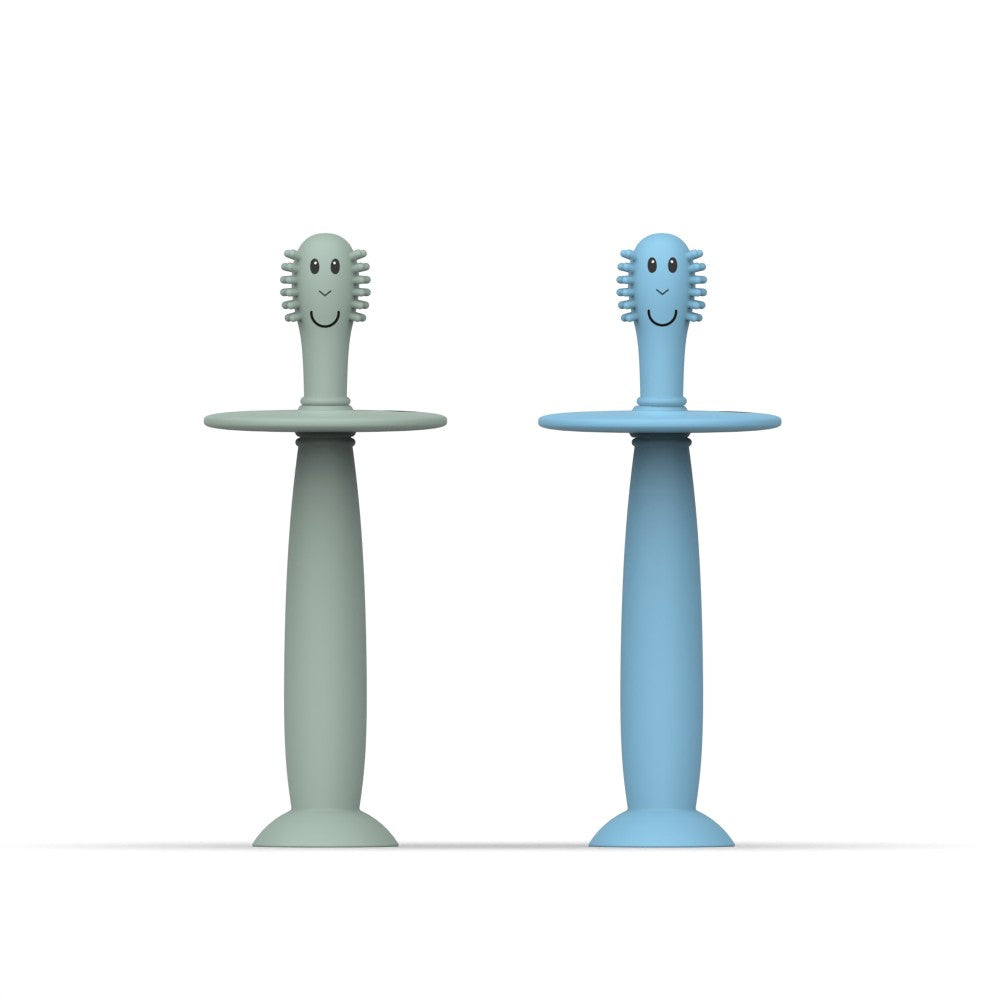 Matchstick Monkey Toothbrush With Stopper - Mint Green & Light Blue Matchstick Monkey
