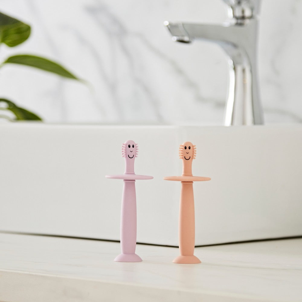 Matchstick Monkey Toothbrush With Stopper - Dusty Pink & Lilac Matchstick Monkey