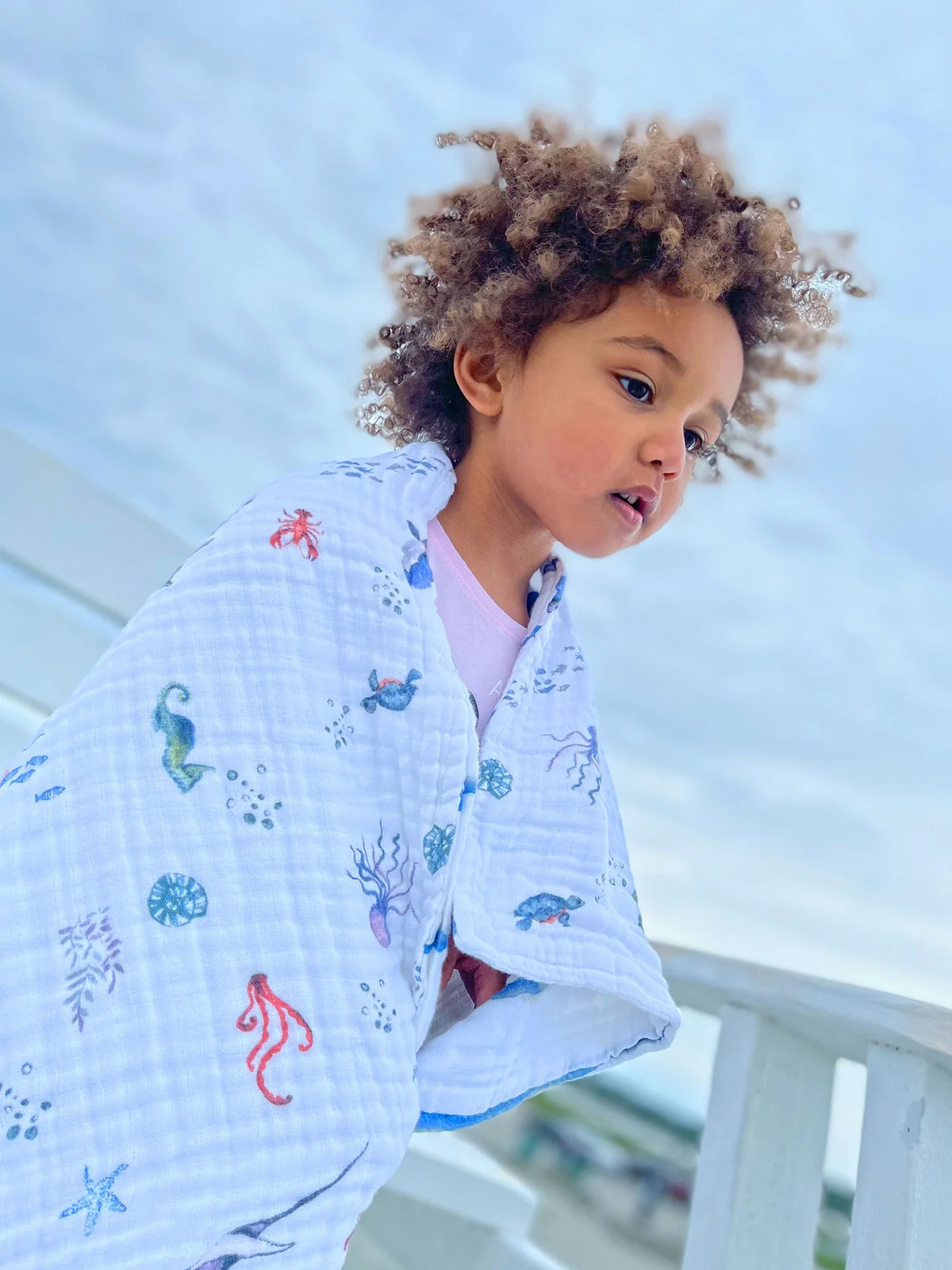 Malabar Baby Organic Reversible Snug Blanket - Sardinian Summer