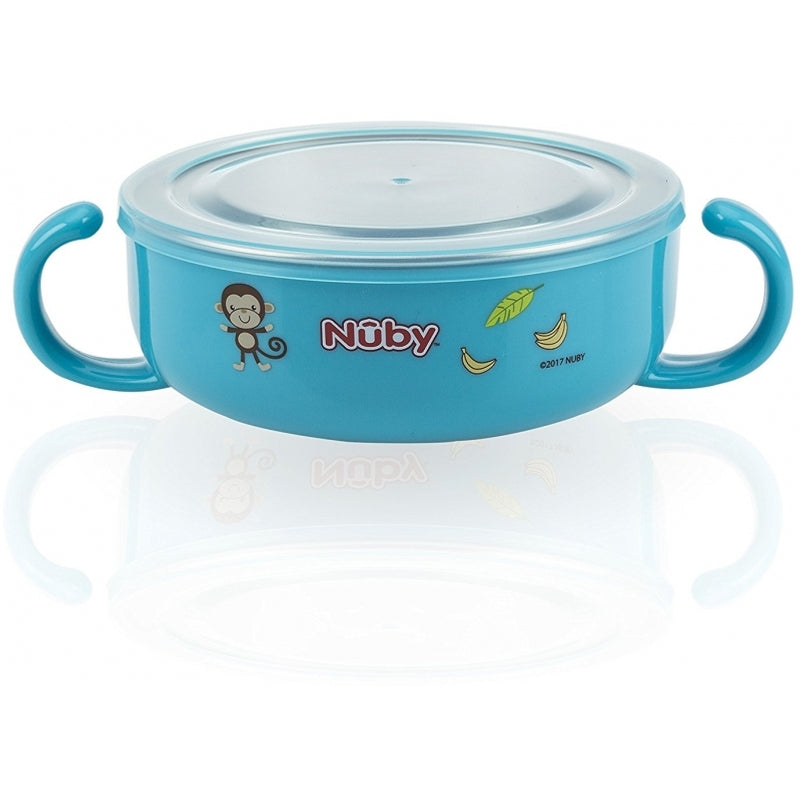 Nuby Stainless Steel Printed Suction Bowl with Round Handles