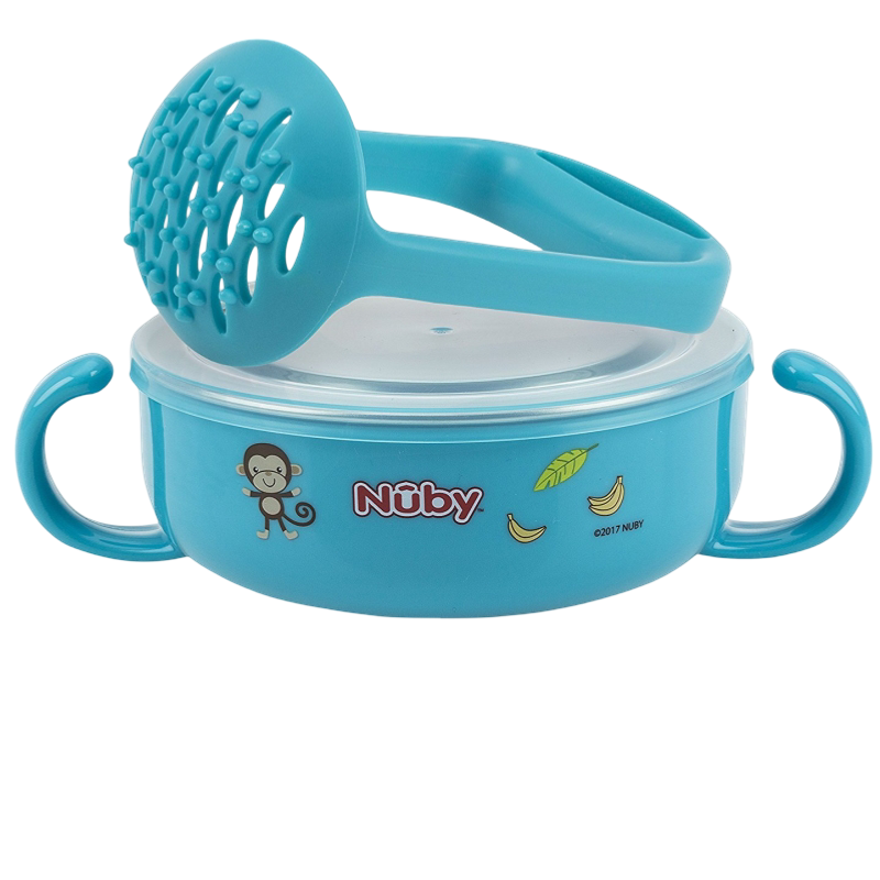 Nuby Stainless Steel Printed Suction Bowl with Round Handles