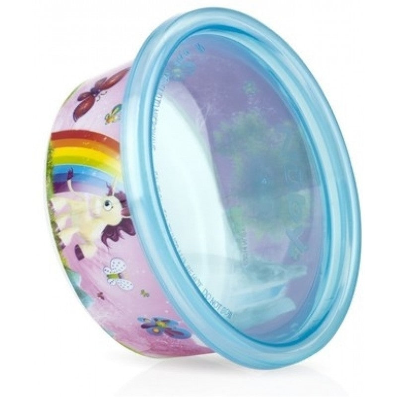 Nuby Wash or Toss Stackable Bowls with Lids (300ml x 6) - Girl