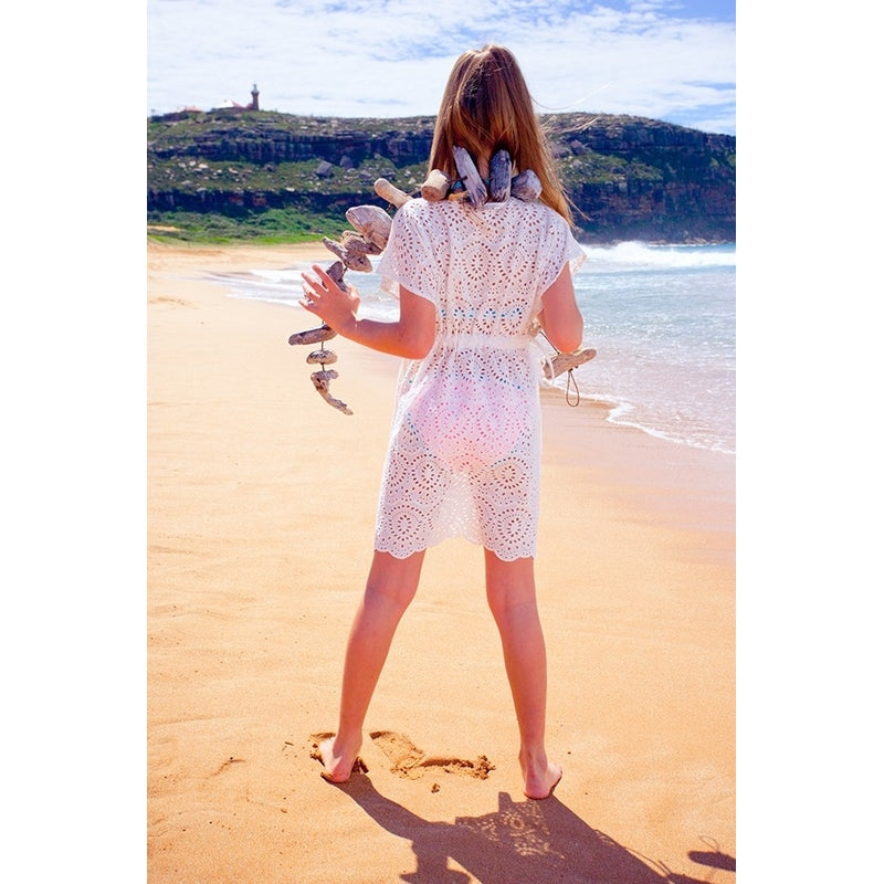 Platypus White Girls Eyelet Sundress