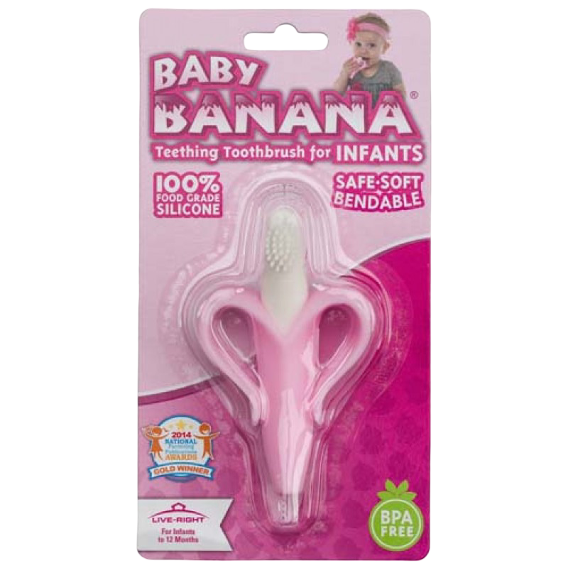 Baby Banana Training Toothbrush for Infants (0-12mos) - Pink
