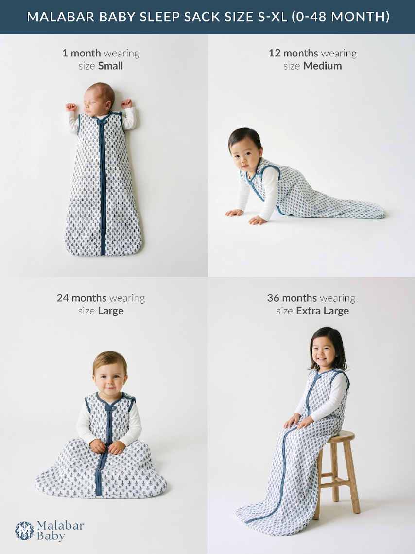 Malabar Baby Wearable Baby Sleep Bag - Fort Blue