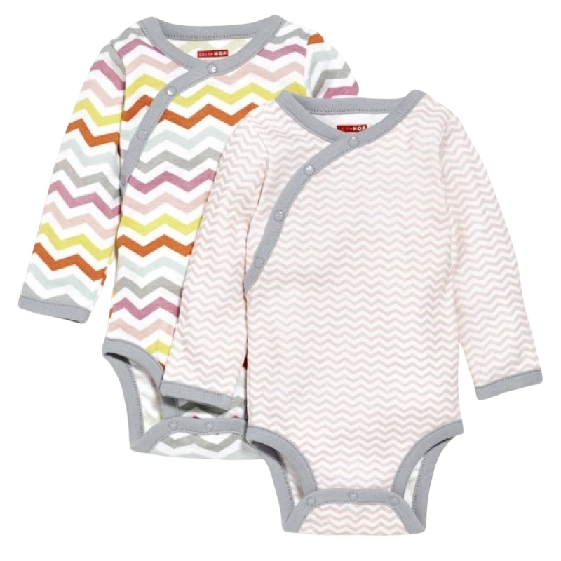 Skip Hop Side-Snap Long Sleeve Bodysuit 2-Pack - Girl