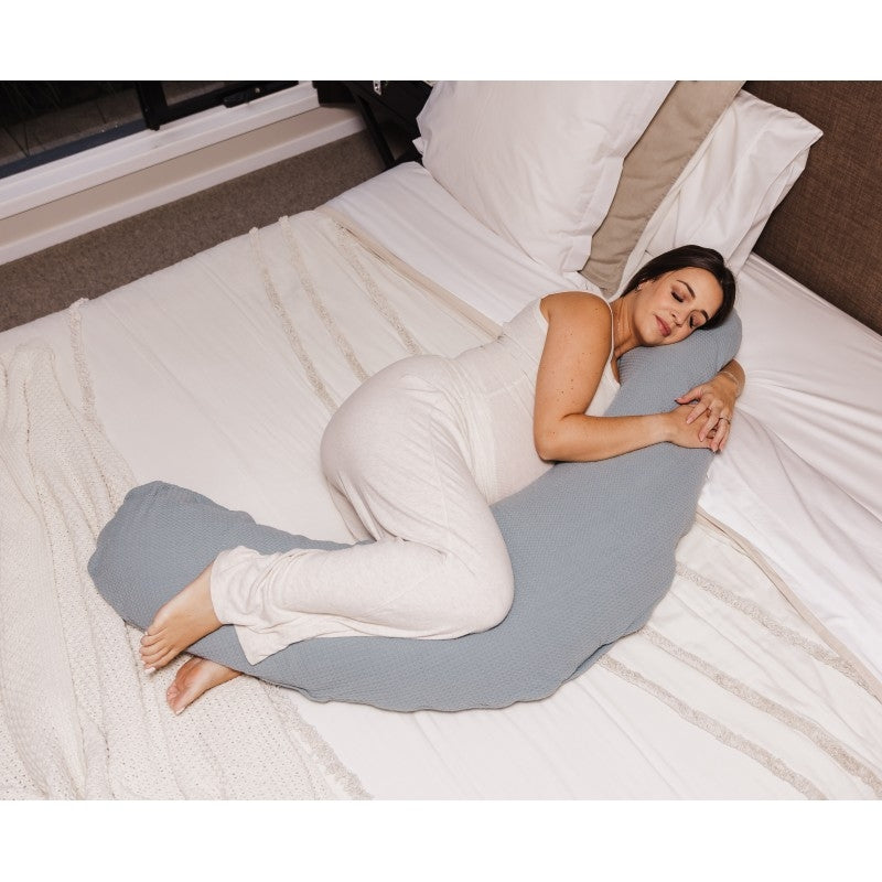 Theraline The Original Maternity and Nursing Pillow - Misty Blue Fine Knit