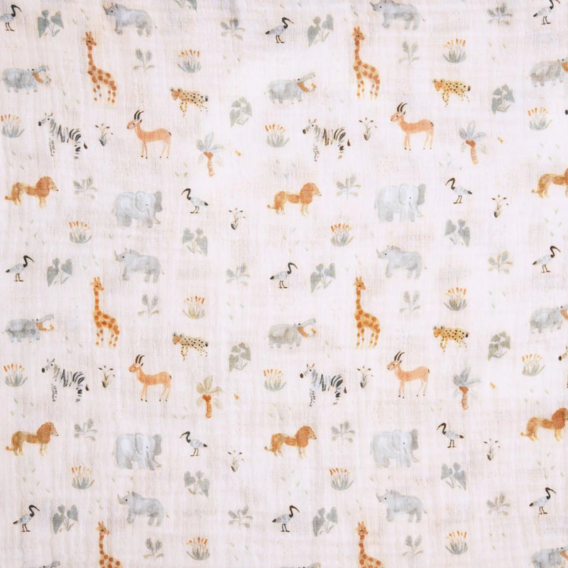 aden + anais Essentials Cotton Muslin Swaddles 4-Pack - Giraffe Safari