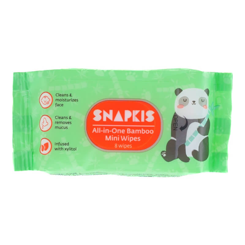 Snapkis All-in-One Bamboo Mini Wipes 8-Pieces
