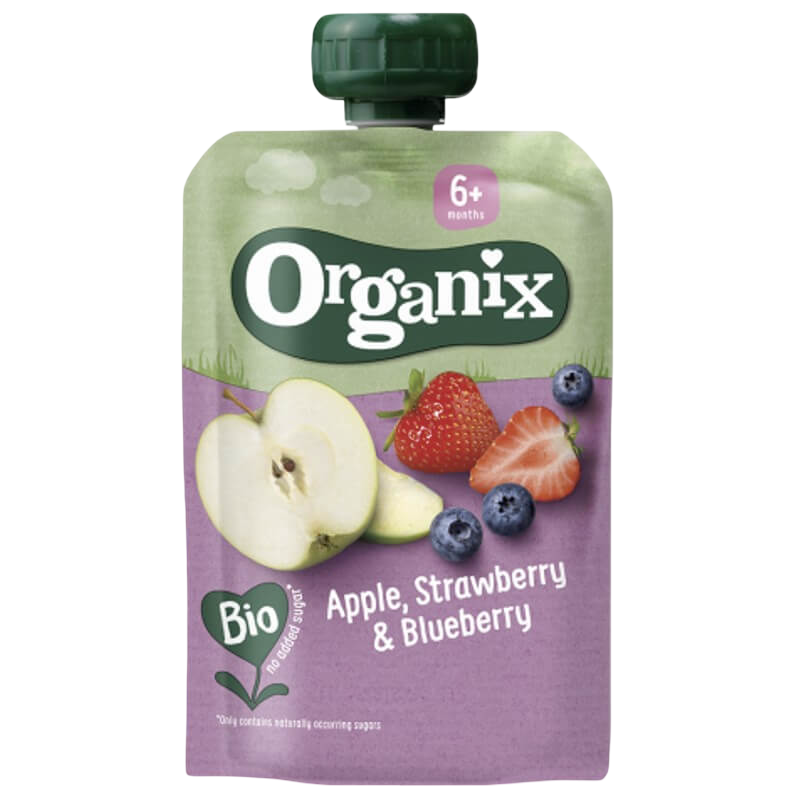 Organix Apple, Strawberry & Blueberry 100g (6 mos+)