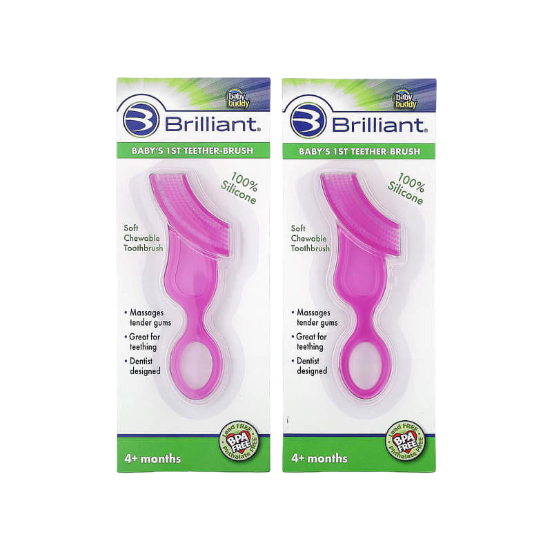 Baby Buddy Brilliant Babys 1st Teether-Brush 4+ months 2 Teether-Brush