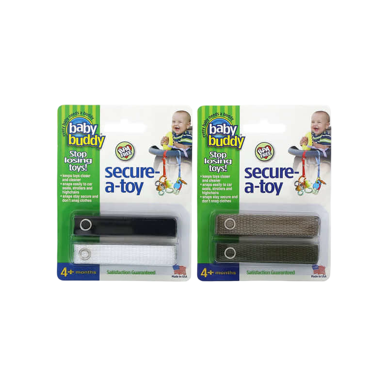 Baby Buddy Secure-A-Toy Black/White & Tan/Olive