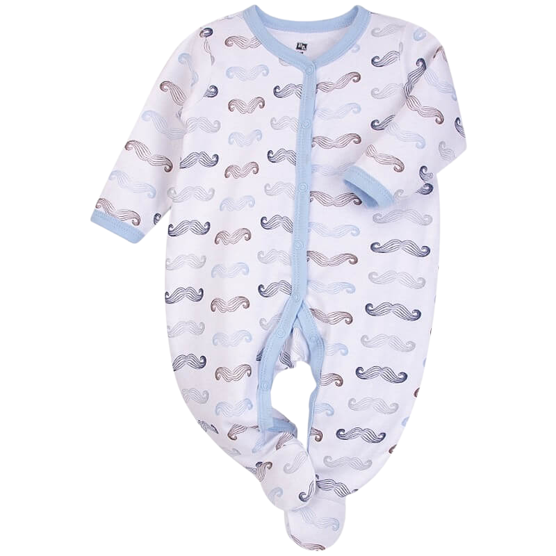 Hudson Baby Baby Sleepsuit - Blue Moustache