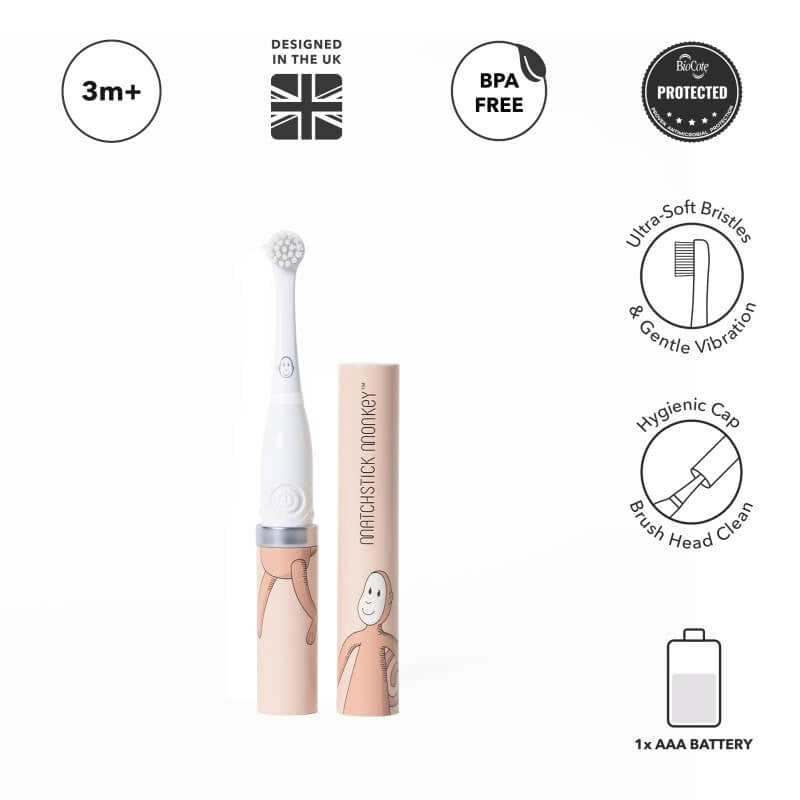 Matchstick Monkey Baby Sonic Toothbrush - Dusty Pink Matchstick Monkey