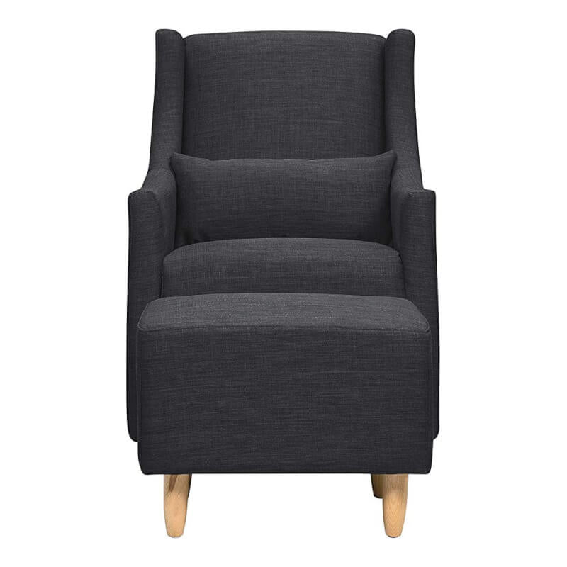 Babyletto Toco Swivel Glider & Ottoman - Coal Grey