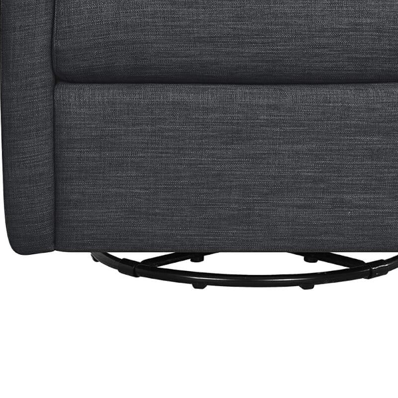 Babyletto Toco Swivel Glider & Ottoman - Coal Grey